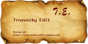 Trnovszky Edit névjegykártya